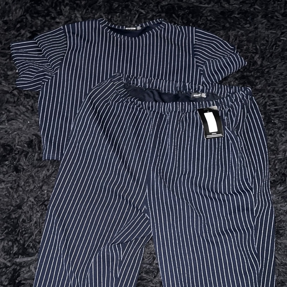 PlusTwo piece set blue pin stripe pretty little thing